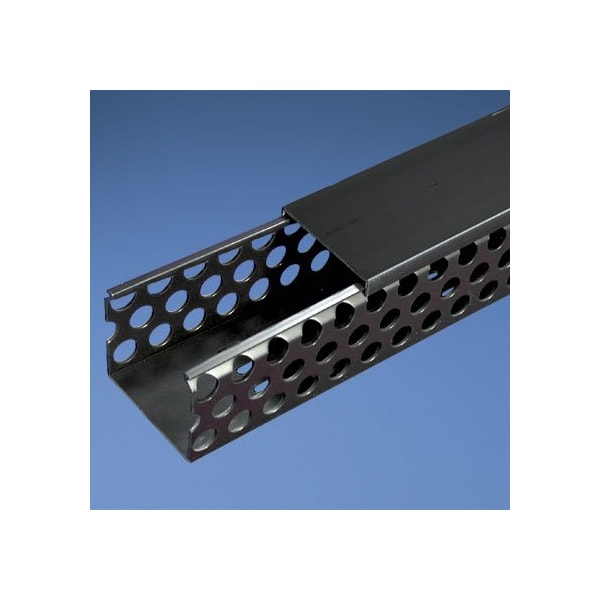 Panduit Base Wiring Duct, Type D, Round Hole, 4" x 4" x 1' (6-Pack), Black D4X4BL6 - main